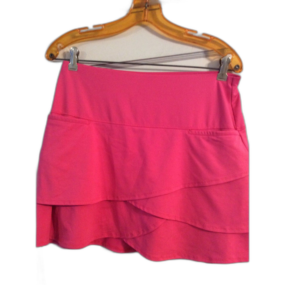 Lucky In Love M 9-10 Hot Pink Ruffled Layered Tennis Pickleball Golf Skort skirt